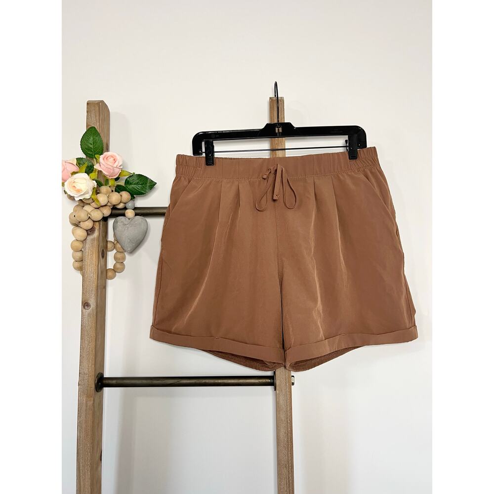 Women's Athletic Drawstring Shorts - Brown